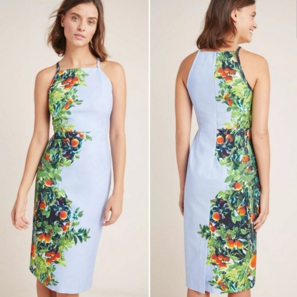 Anthropologie Maeve Orange Bough Dress